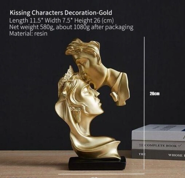   Pakhi Creation  New Modern Statue kising  Characters Decoration Gold  ShowPiece &Collectibles  Resin Figurines -  Free Size, Resiin,  Figurines, Pack of1